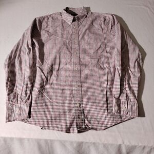 Jack Spade Men's M Button Up Shirt Red White Check 100% Cotton Casual